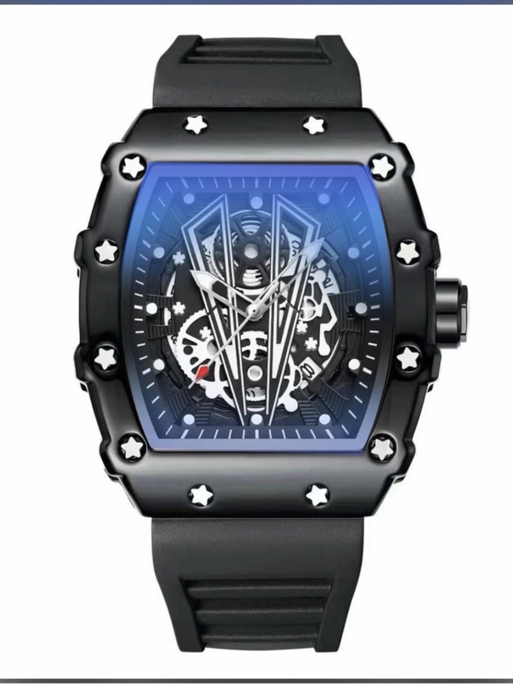 Black Skeleton Dial Men's Sport Watch - Black